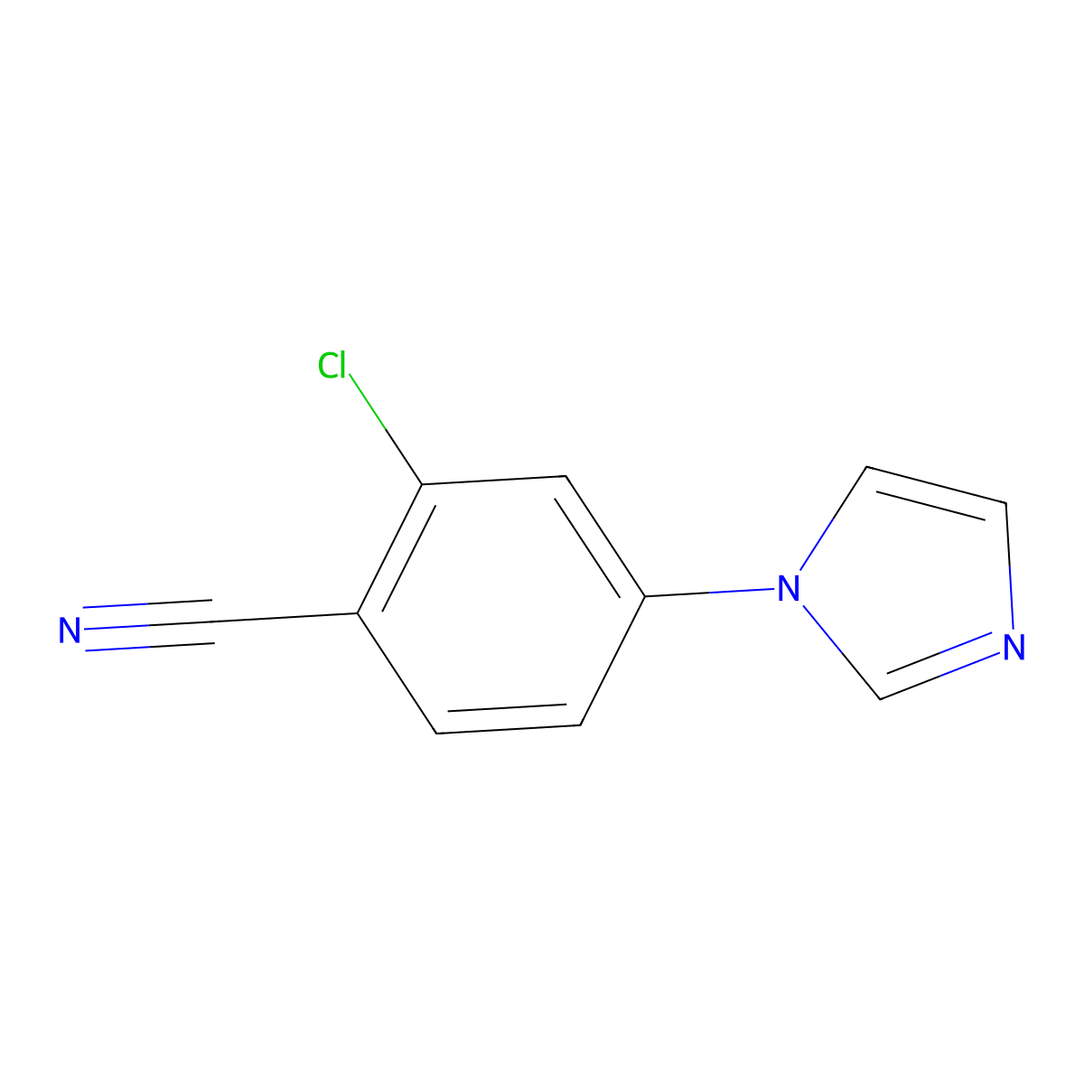 2-Chloro-4-(imidazol-1-yl)benzonitrile molecular structure, CAS 1007318-66-2