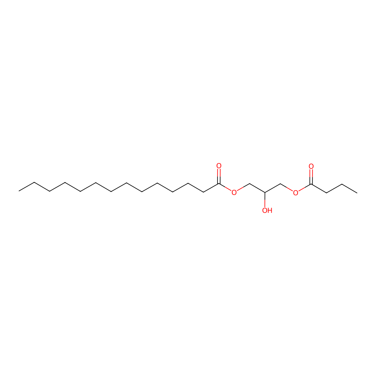 Tetradecanoic acid, 2-hydroxy-3-(1-oxobutoxy)propyl ester molecular structure, CAS 100732-08-9