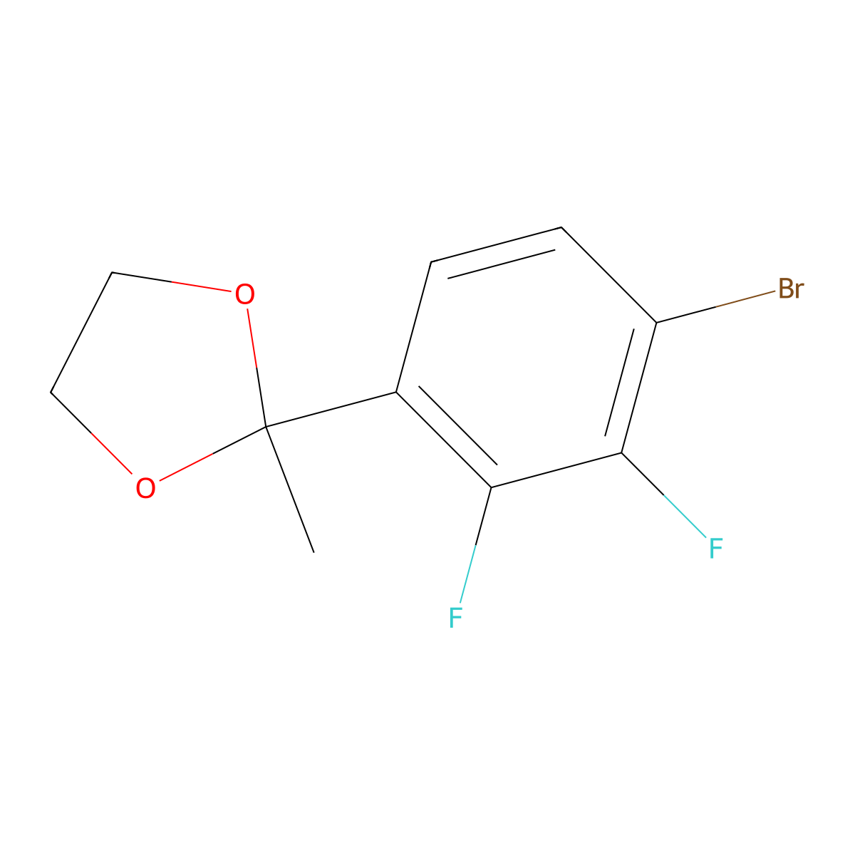 2-(4-Bromo-2,3-difluorophenyl)-2-methyl-1,3-Dioxolane molecular structure, CAS 1007346-27-1