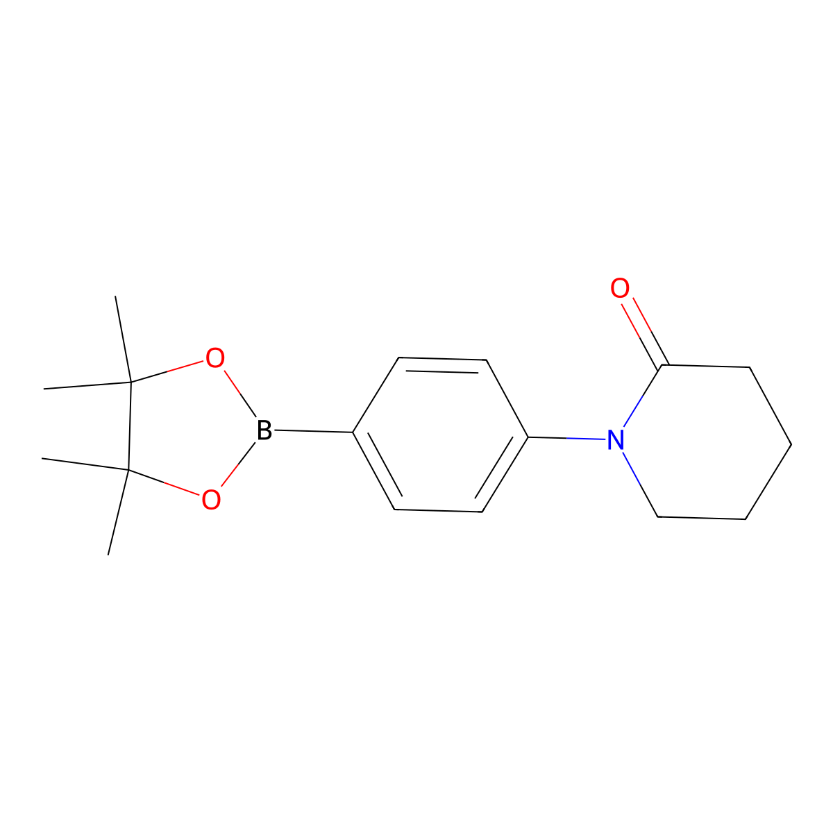 1-(4-(4,4,5,5-Tetramethyl-1,3,2-dioxaborolan-2-yl)phenyl)piperidin-2-one molecular structure, CAS 1007346-42-0