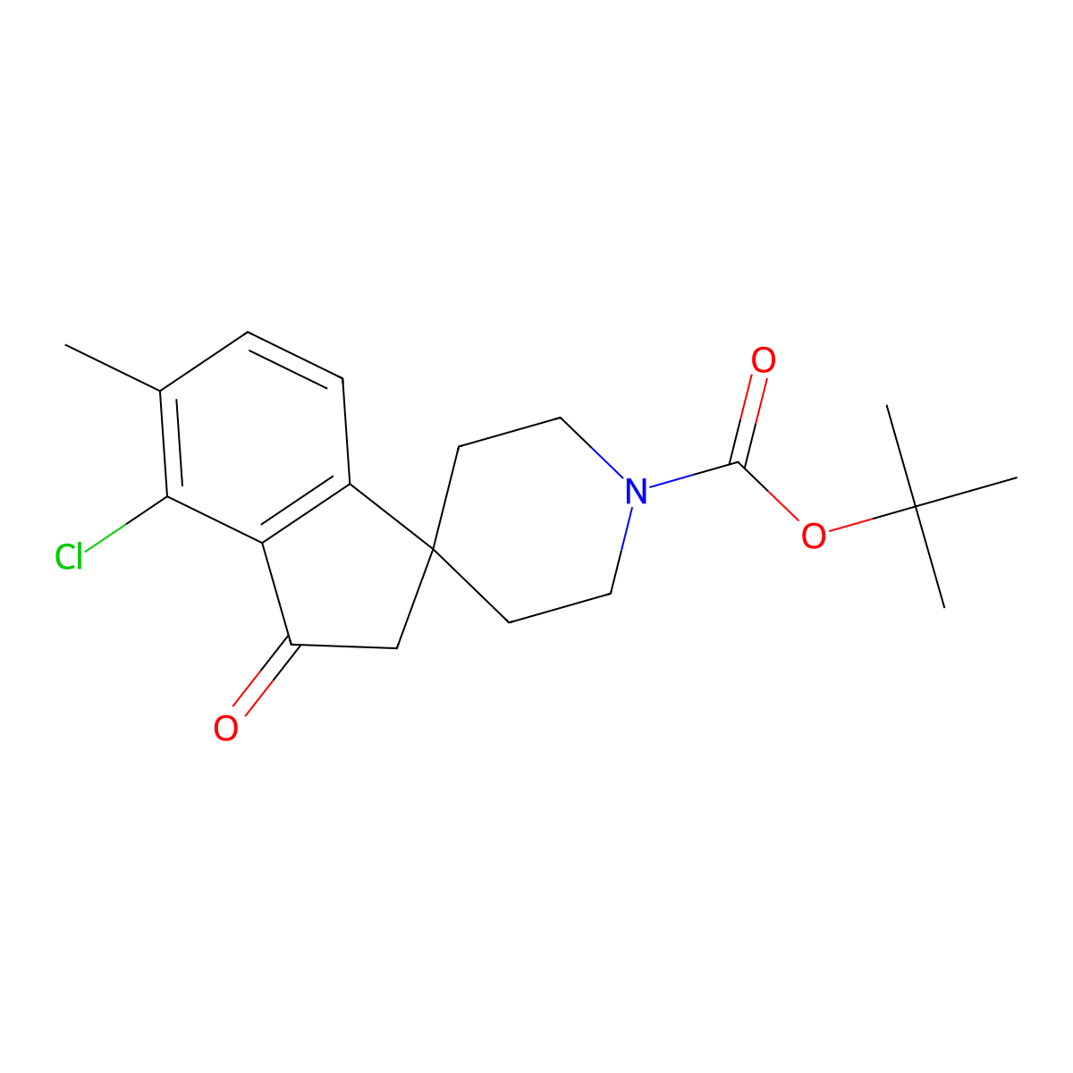 tert-Butyl 4-chloro-5-methyl-3-oxo-2,3-dihydrospiro[indene-1,4'-piperidine]-1'-carboxylate molecular structure, CAS 1007362-96-0