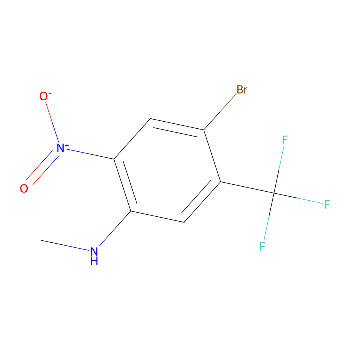 4-bromo-N-methyl-2-nitro-5-(trifluoromethyl)aniline molecular structure, CAS 1007374-31-3