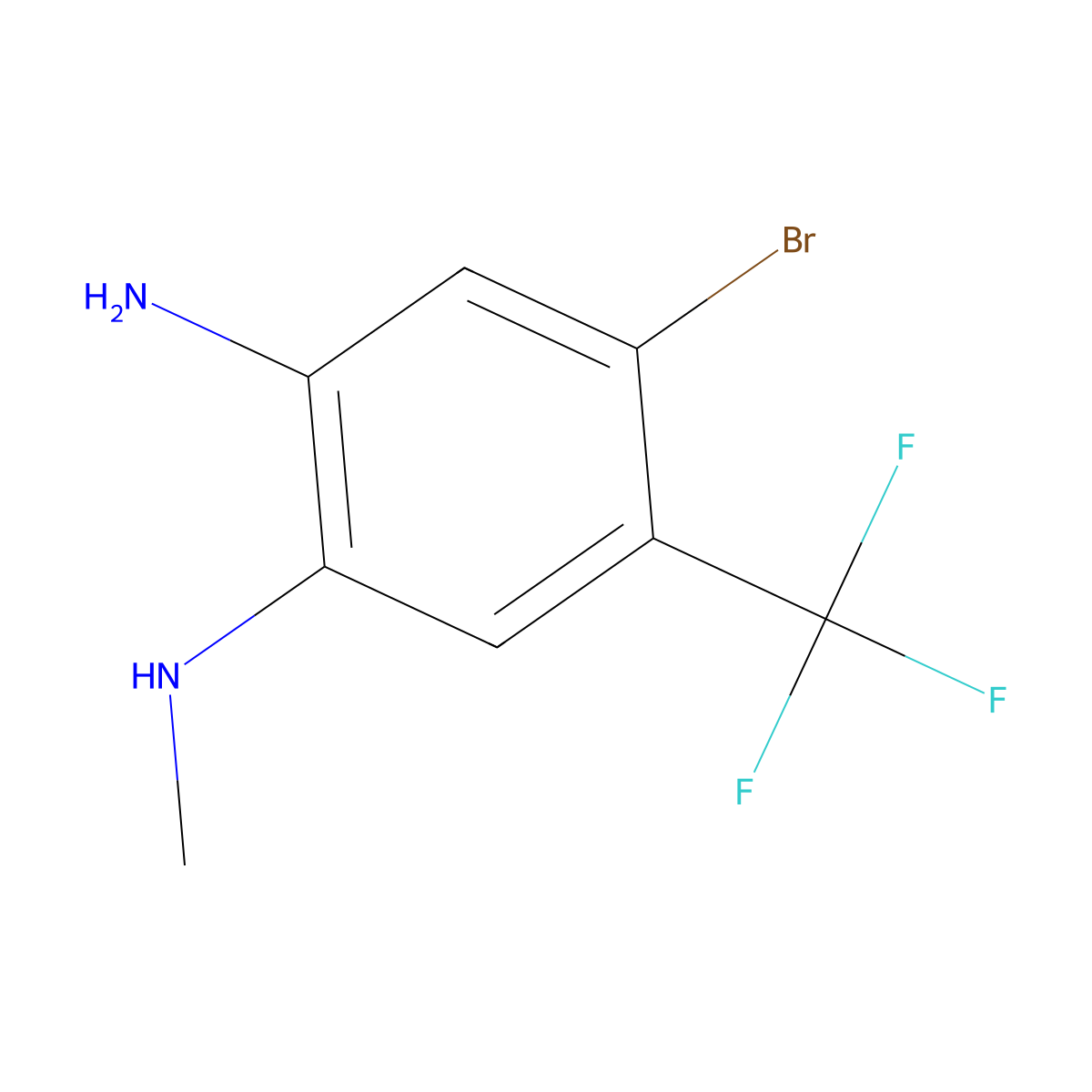 4-Bromo-N1-methyl-5-(trifluoromethyl)benzene-1,2-diamine molecular structure, CAS 1007374-32-4