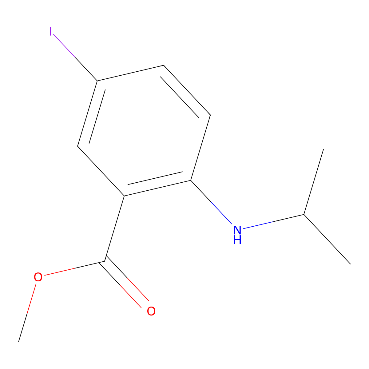 Methyl 5-iodo-2-(isopropylamino)benzoate molecular structure, CAS 1007374-49-3