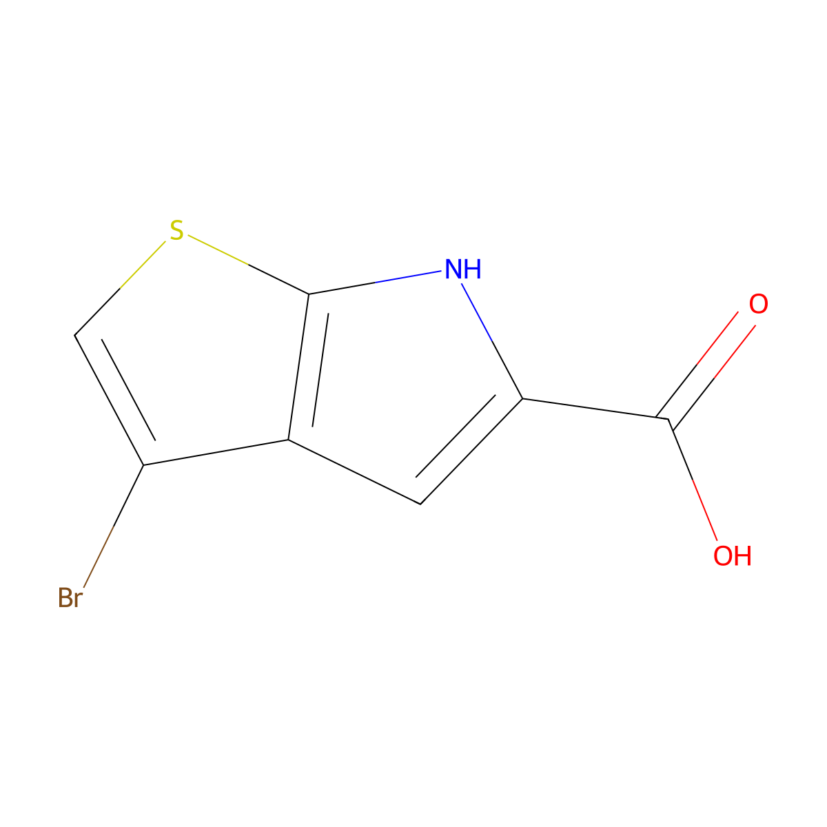 3-bromo-6H-thieno[2,3-b]pyrrole-5-carboxylic acid molecular structure, CAS 1007386-45-9