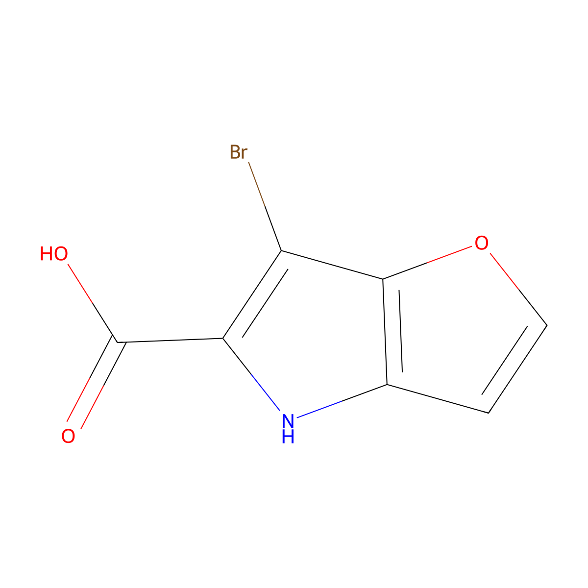 6-bromo-4H-furo[3,2-b]pyrrole-5-carboxylic acid molecular structure, CAS 1007387-12-3
