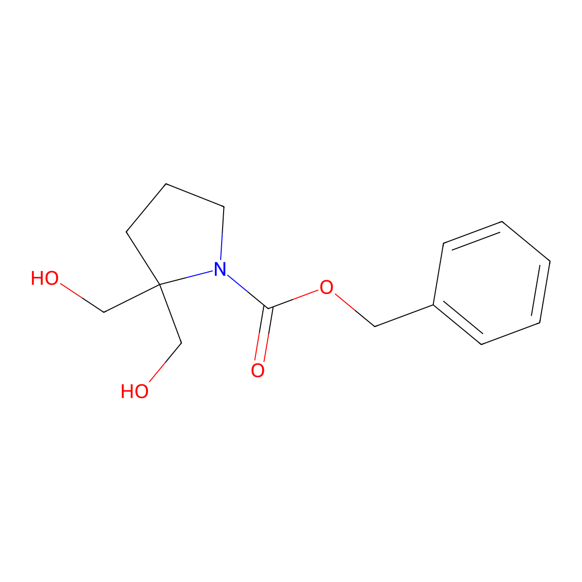 Benzyl 2,2-bis(hydroxymethyl)pyrrolidine-1-carboxylate molecular structure, CAS 1007396-44-2