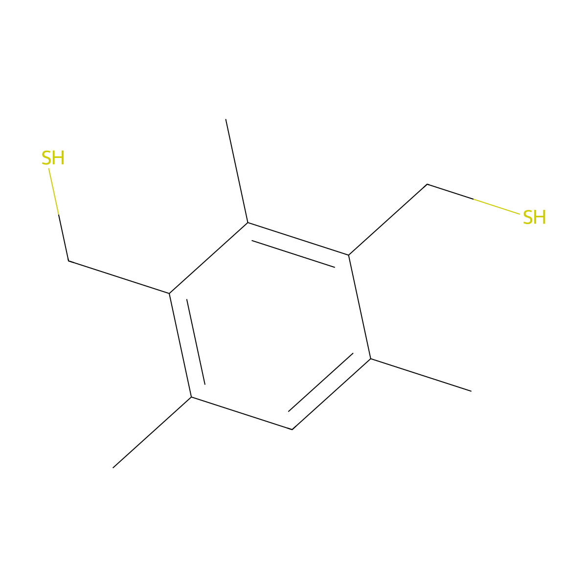 2,4,6-Trimethyl-1,3-benzenedimethanethiol molecular structure, CAS 10074-13-2
