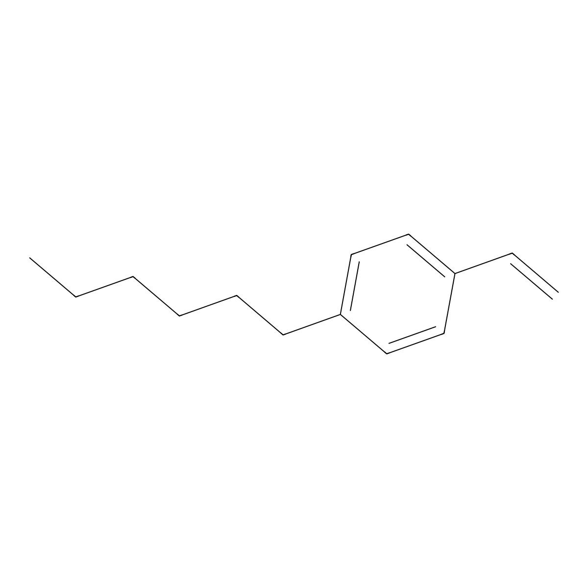 1-Ethenyl-4-hexylbenzene molecular structure, CAS 10074-43-8