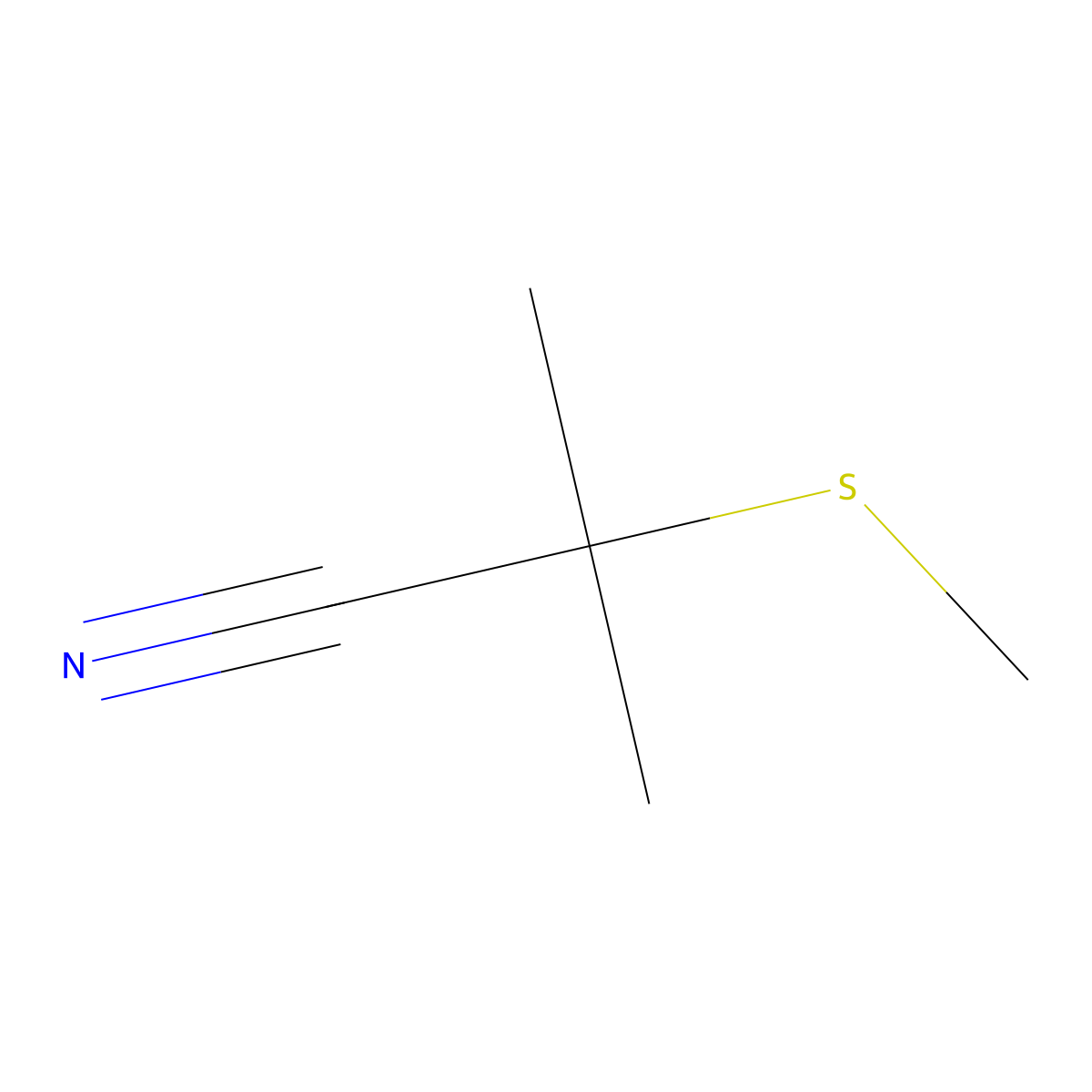 Propanenitrile, 2-methyl-2-(methylthio)- molecular structure, CAS 10074-86-9