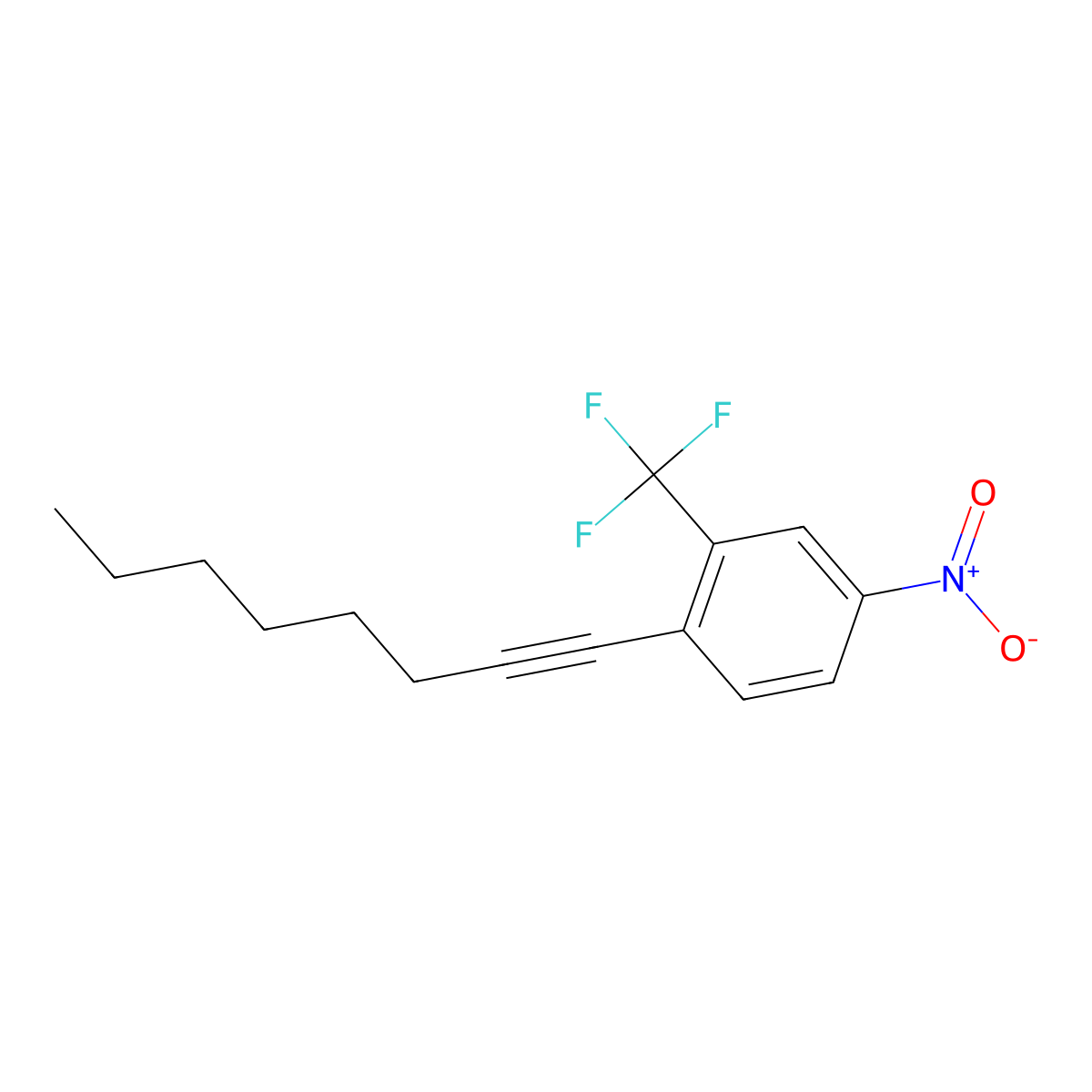 4-Nitro-1-(oct-1-ynyl)-2-(trifluoromethyl)benzene molecular structure, CAS 1007401-61-7