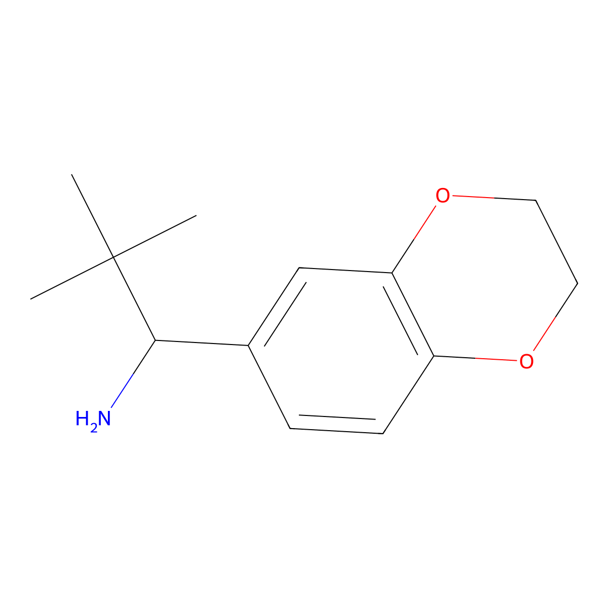 (1R)-1-(2,3-Dihydro-1,4-benzodioxin-6-YL)-2,2-dimethylpropan-1-amine molecular structure, CAS 1007404-12-7