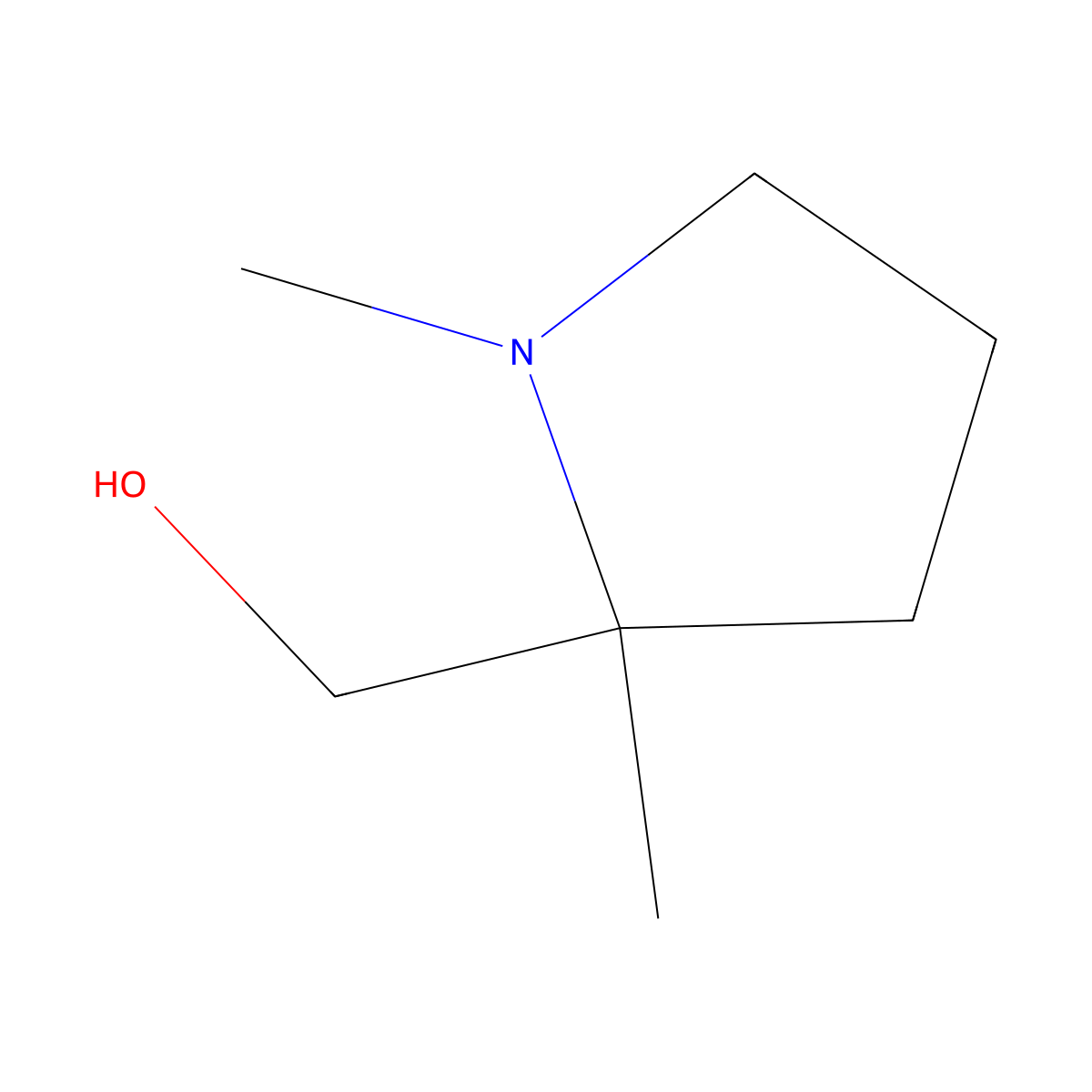 (1,2-Dimethylpyrrolidin-2-yl)methanol molecular structure, CAS 100742-04-9