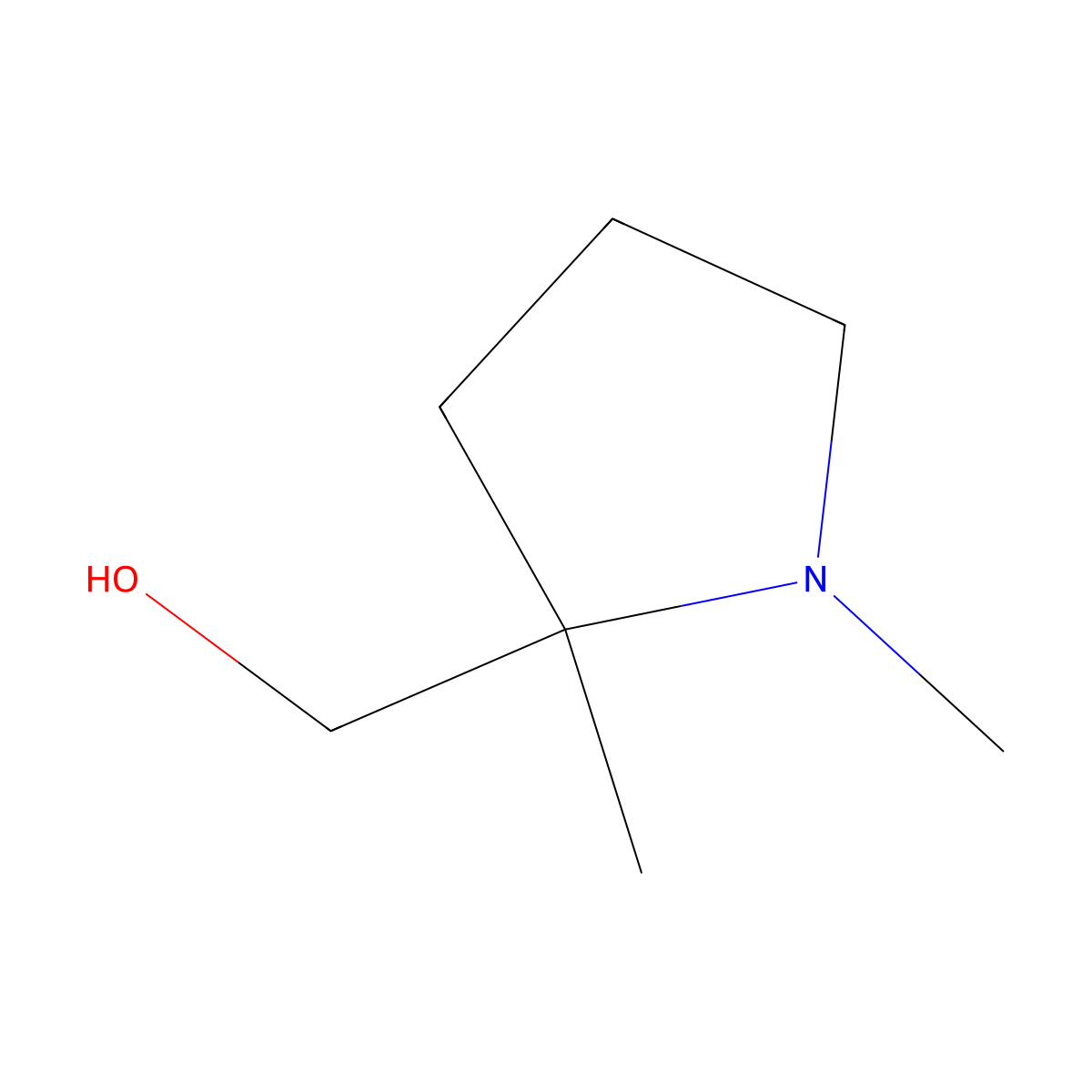 (1,2-Dimethylpyrrolidin-2-yl)methanol molecular structure, CAS 100742-04-9
