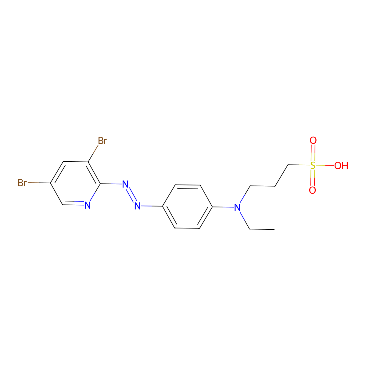 4-(3,5-Dibromo-2-pyridylazo)-N-ethyl-N-(3-sulfopropyl)aniline molecular structure, CAS 100743-65-5