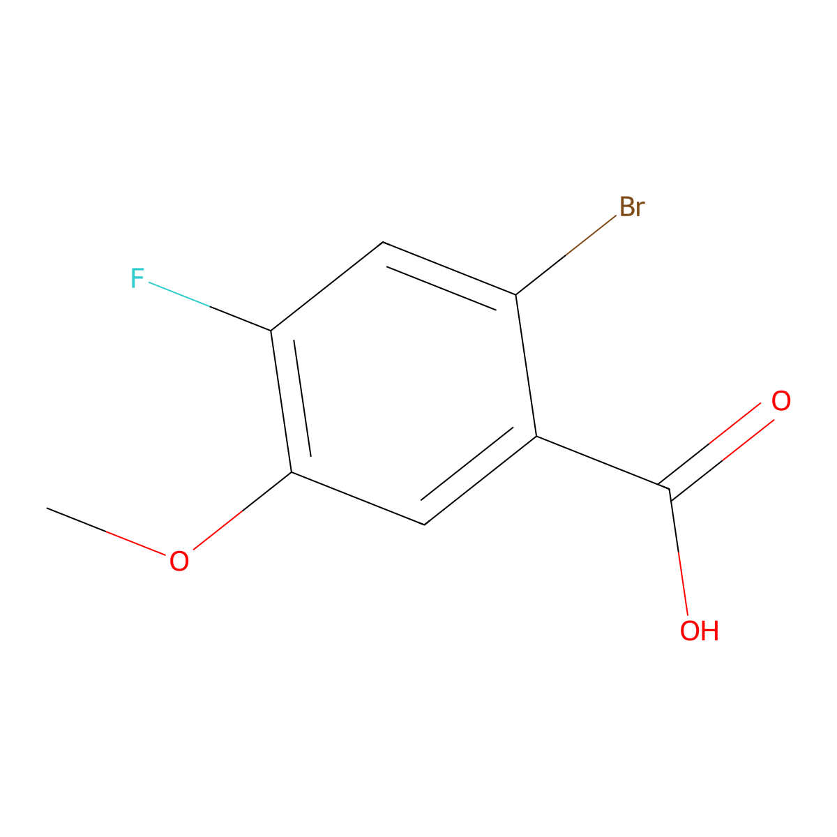 2-Bromo-4-fluoro-5-methoxybenzoic acid molecular structure, CAS 1007455-21-1