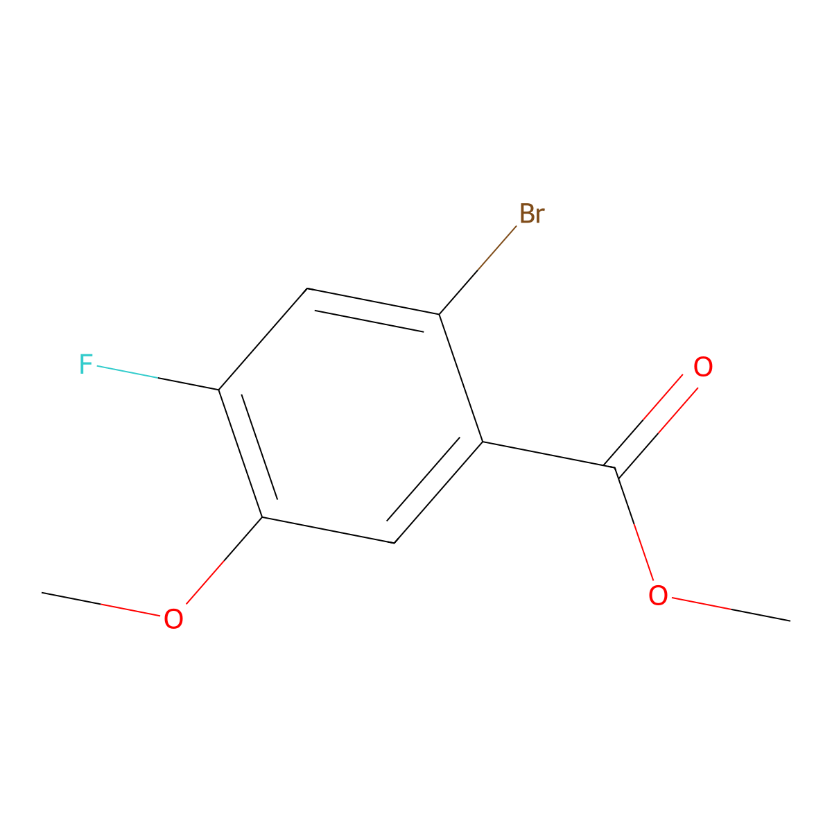 Methyl 2-bromo-4-fluoro-5-methoxybenzoate molecular structure, CAS 1007455-22-2