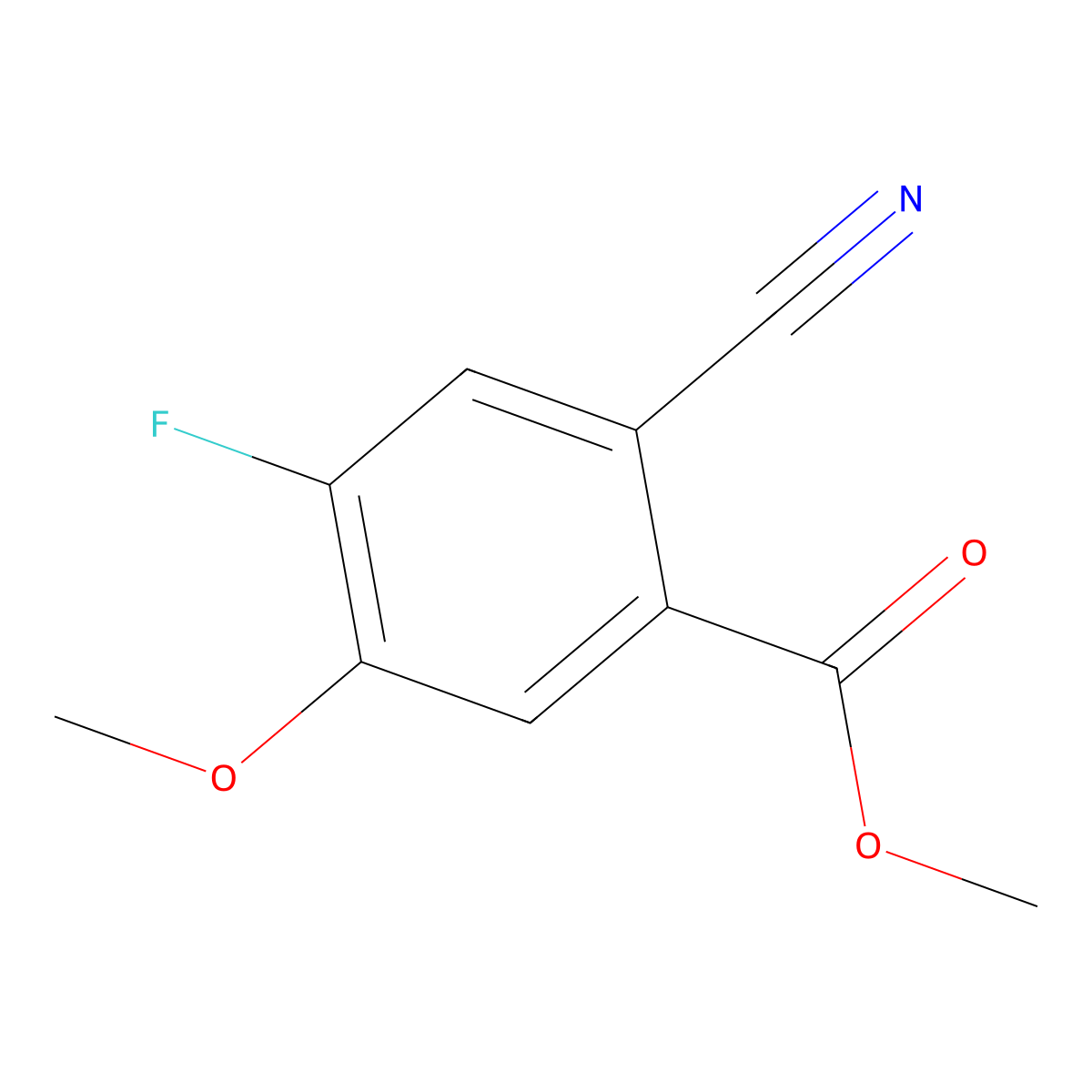 Methyl 2-cyano-4-fluoro-5-methoxybenzoate molecular structure, CAS 1007455-23-3