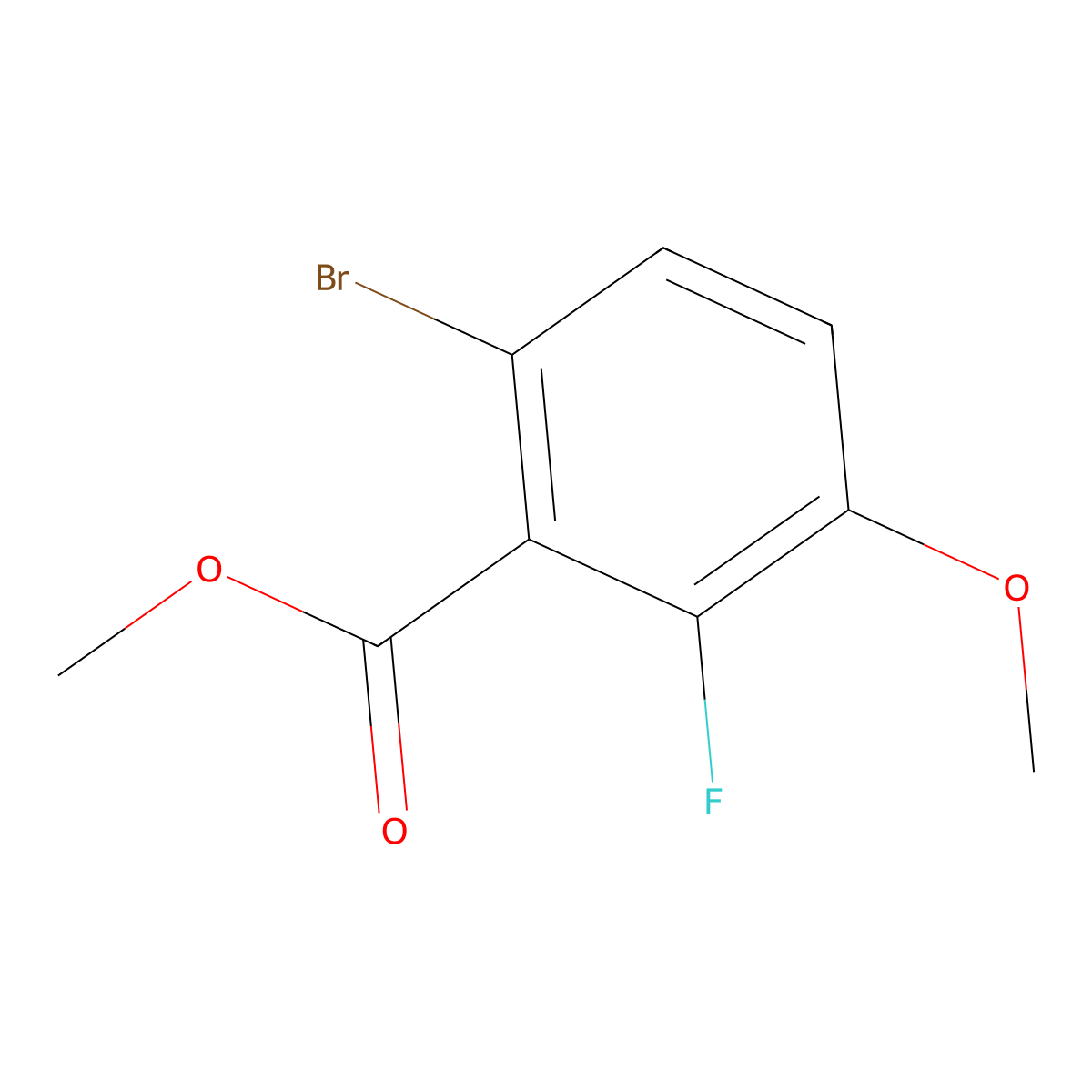 Methyl 6-bromo-2-fluoro-3-methoxybenzoate molecular structure, CAS 1007455-28-8
