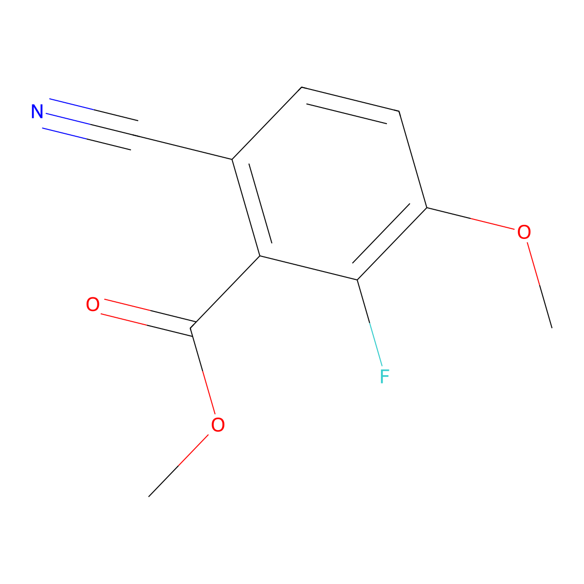 Methyl 6-cyano-2-fluoro-3-methoxybenzoate molecular structure, CAS 1007455-29-9