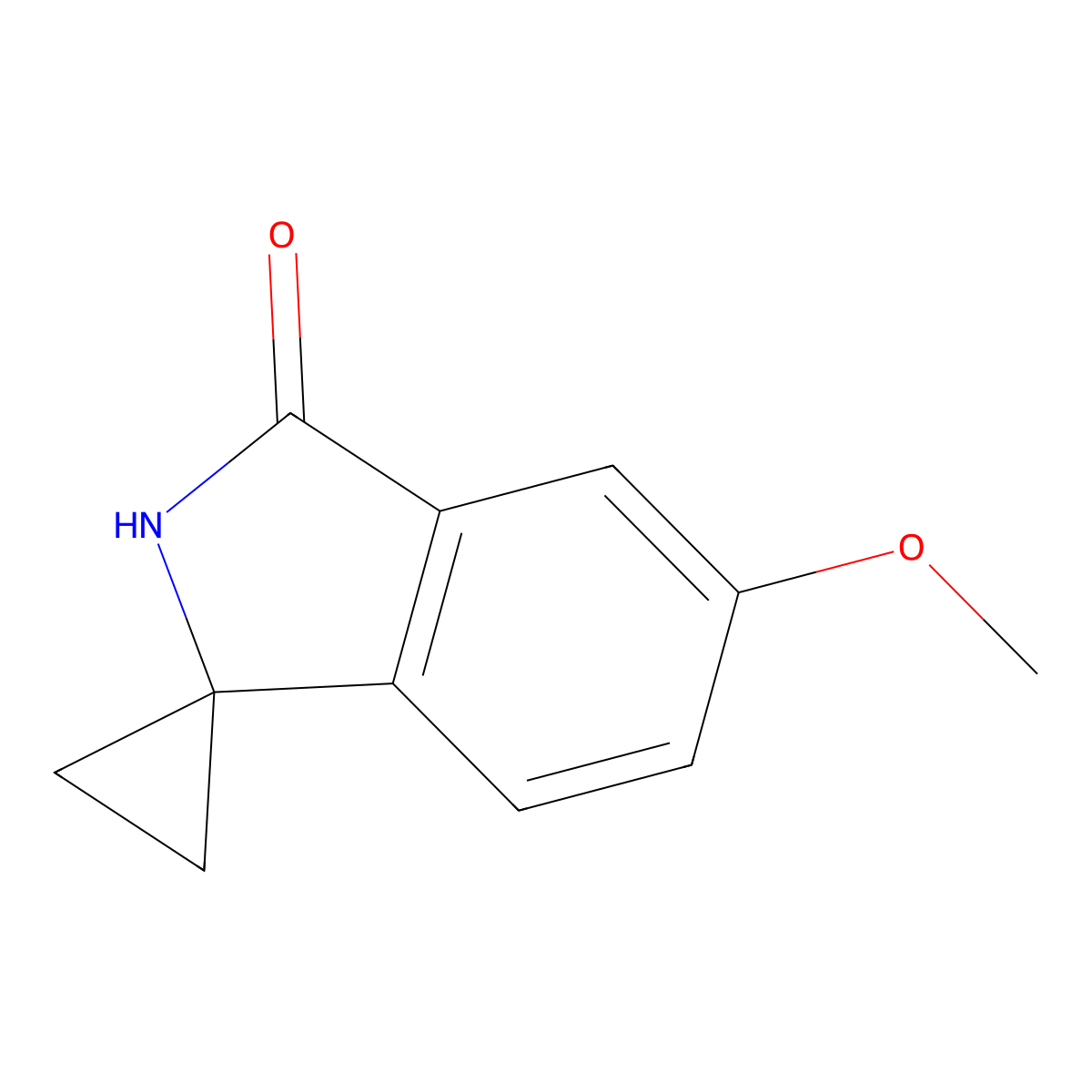 5'-Methoxyspiro[cyclopropane-1,1'-isoindolin]-3'-one molecular structure, CAS 1007455-35-7