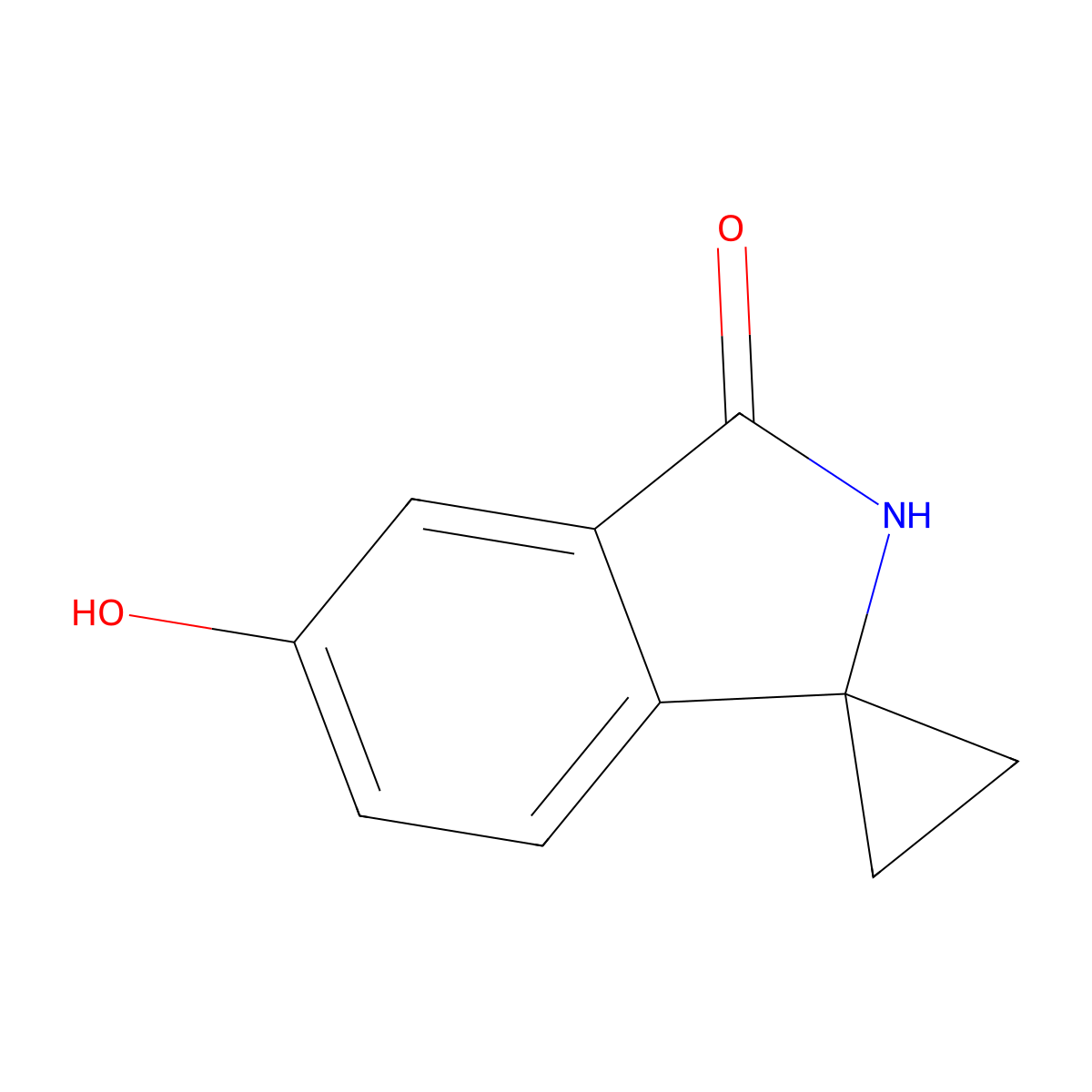 5'-Hydroxyspiro[cyclopropane-1,1'-isoindolin]-3'-one molecular structure, CAS 1007455-36-8