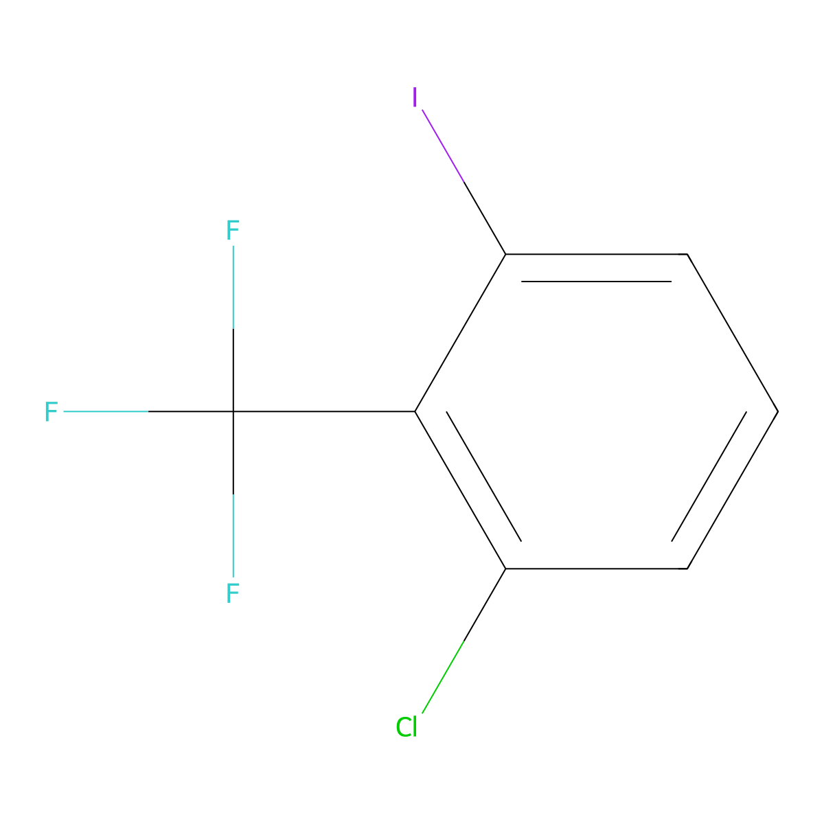 1-Chloro-3-iodo-2-(trifluoromethyl)benzene molecular structure, CAS 1007455-52-8