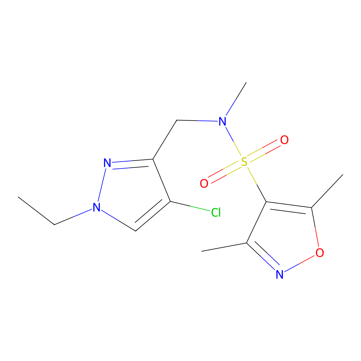 N-[(4-chloro-1-ethyl-1H-pyrazol-3-yl)methyl]-N,3,5-trimethyl-1,2-oxazole-4-sulfonamide molecular structure, CAS 1007457-51-3