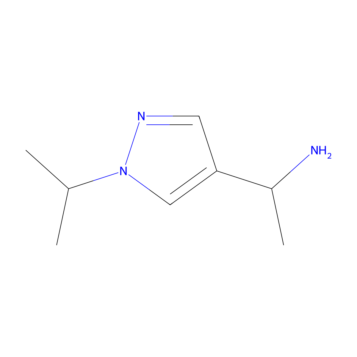 1-[1-(propan-2-yl)-1H-pyrazol-4-yl]ethan-1-amine molecular structure, CAS 1007459-53-1