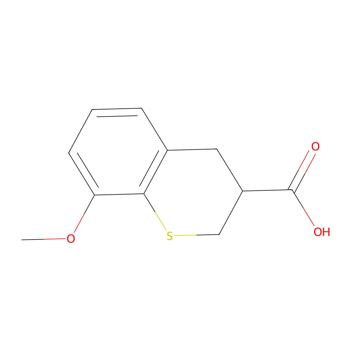 8-Methoxythiochromane-3-carboxylic acid molecular structure, CAS 100746-85-8