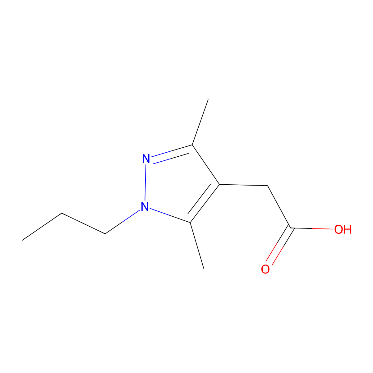 2-(3,5-dimethyl-1-propyl-1H-pyrazol-4-yl)acetic acid molecular structure, CAS 1007460-73-2