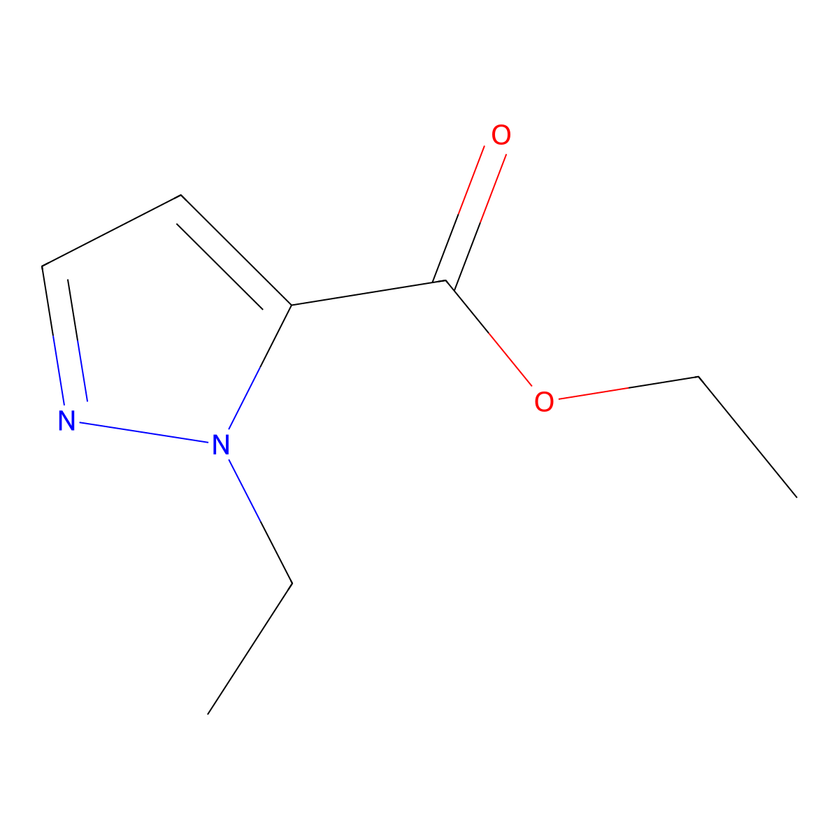 Ethyl 1-ethyl-1H-pyrazole-5-carboxylate molecular structure, CAS 1007460-78-7