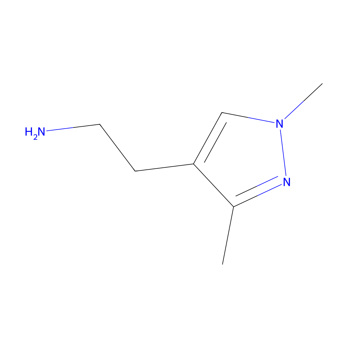 2-(1,3-dimethyl-1H-pyrazol-4-yl)ethan-1-amine molecular structure, CAS 1007461-03-1