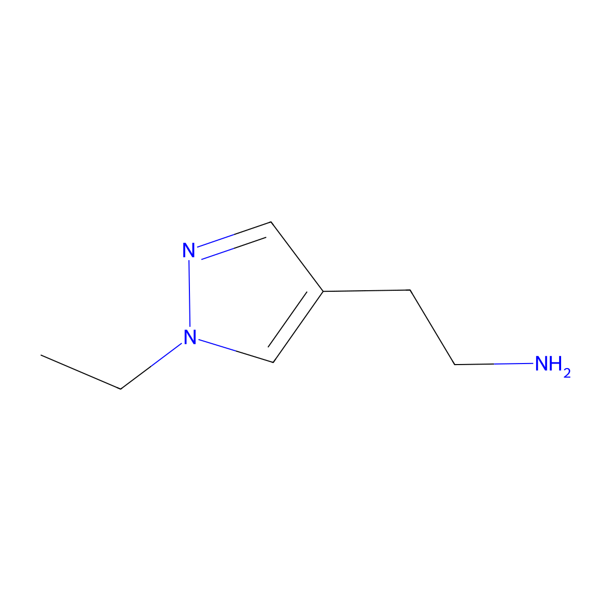 2-(1-ethyl-1H-pyrazol-4-yl)ethan-1-amine molecular structure, CAS 1007461-13-3