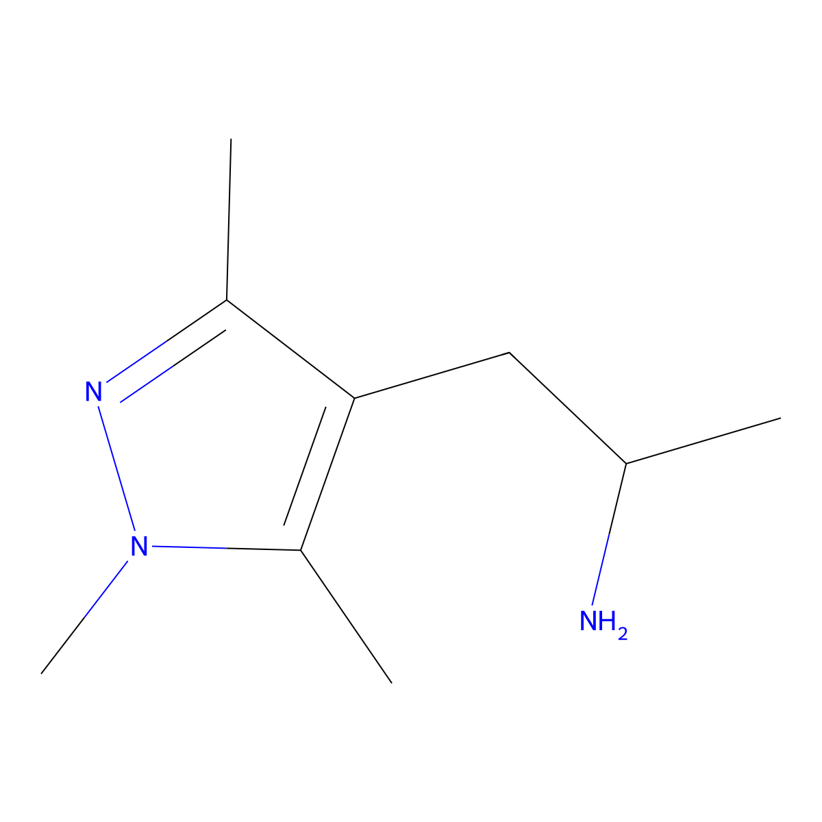 1-(trimethyl-1H-pyrazol-4-yl)propan-2-amine molecular structure, CAS 1007461-83-7