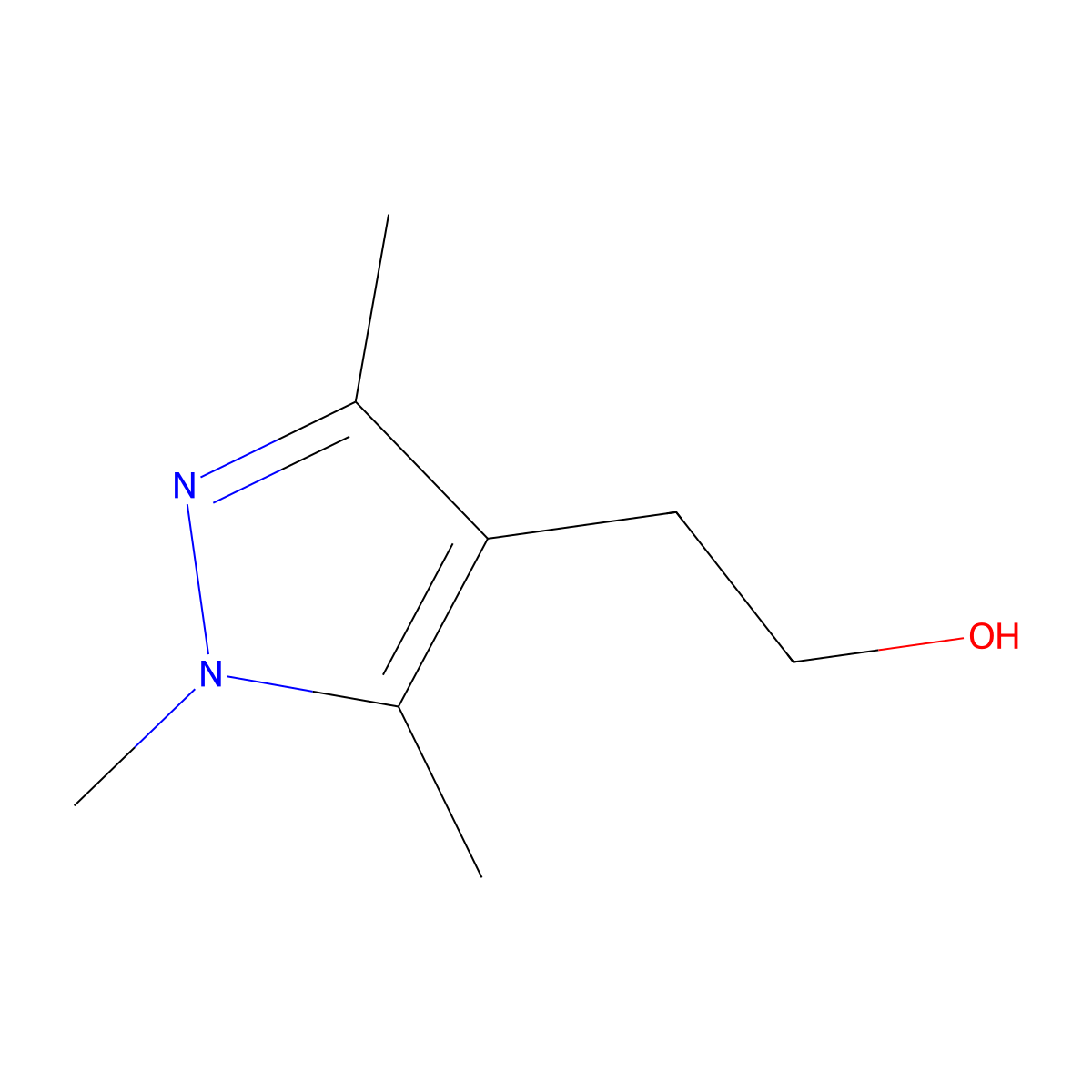 2-(trimethyl-1H-pyrazol-4-yl)ethan-1-ol molecular structure, CAS 1007462-48-7
