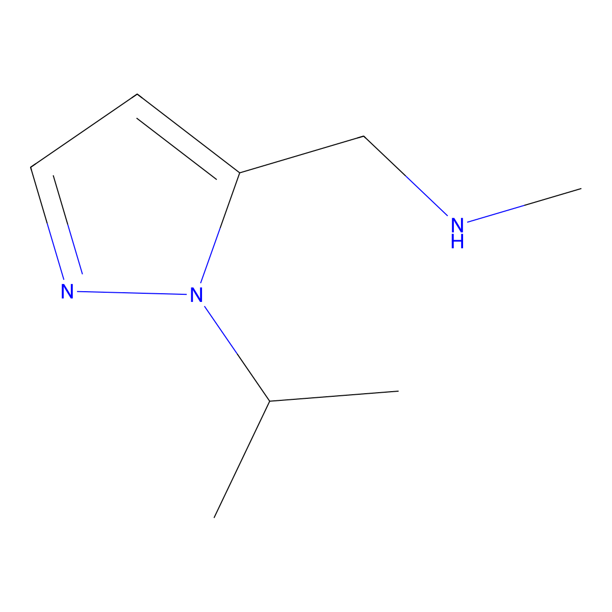 methyl({[1-(propan-2-yl)-1H-pyrazol-5-yl]methyl})amine molecular structure, CAS 1007464-33-6