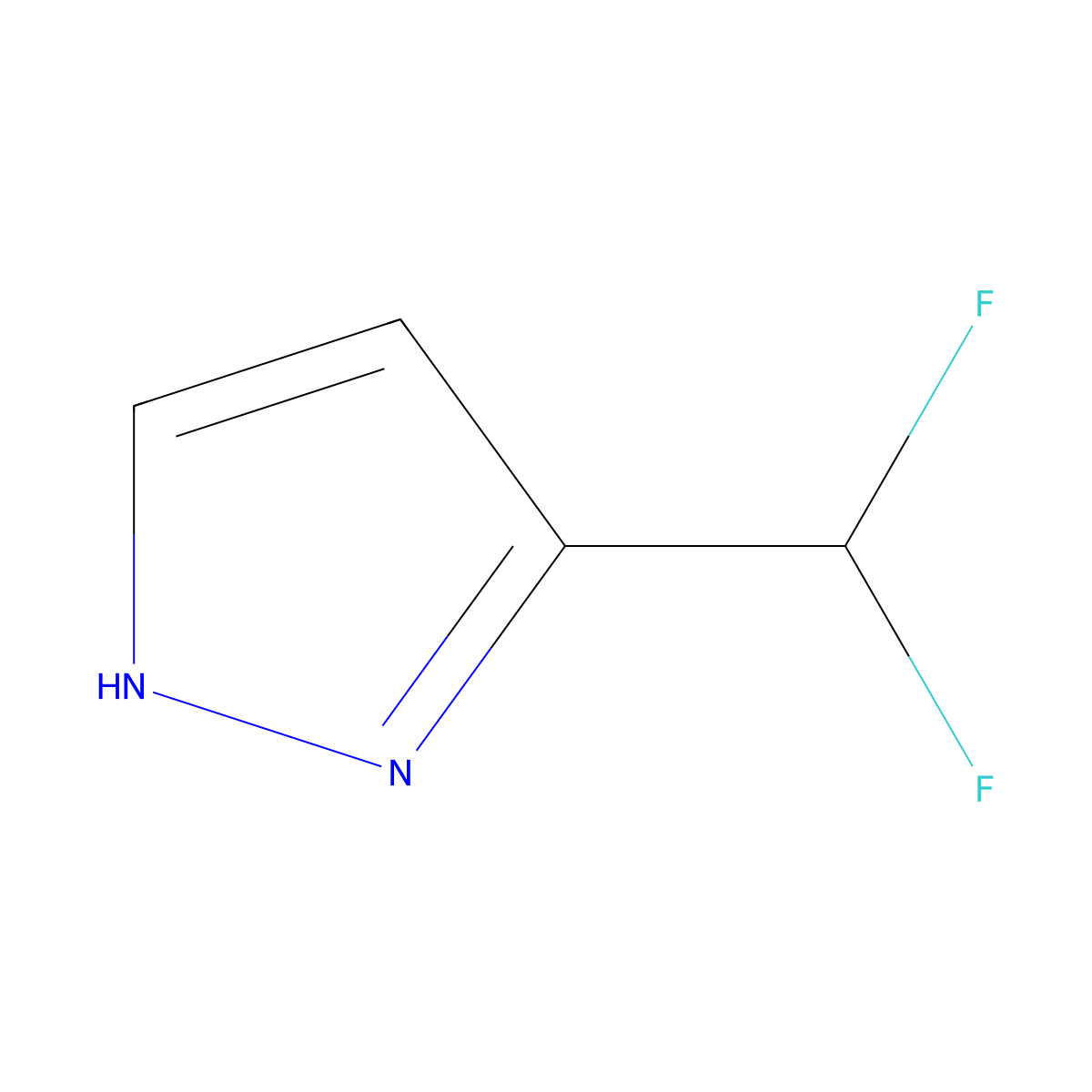 3-(difluoromethyl)-1H-pyrazole molecular structure, CAS 1007468-17-8