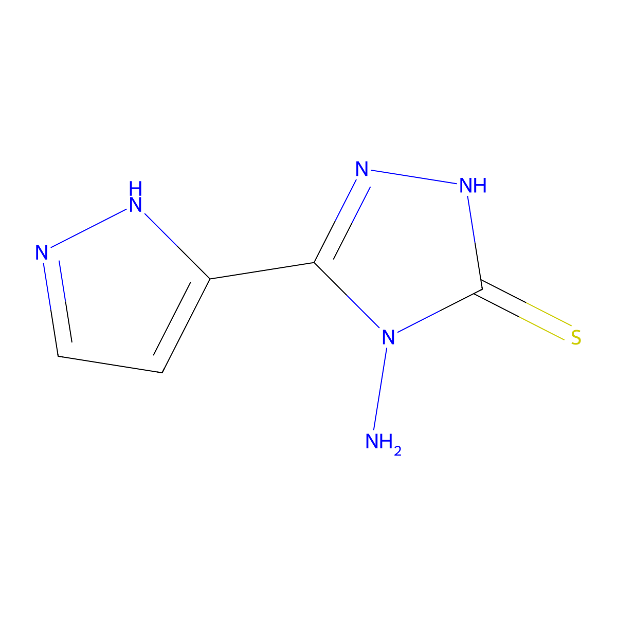 4-amino-5-(1H-pyrazol-5-yl)-4H-1,2,4-triazole-3-thiol molecular structure, CAS 1007468-56-5