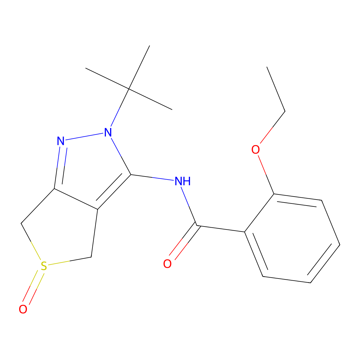 N-(2-tert-butyl-5-oxo-4,6-dihydrothieno[3,4-c]pyrazol-3-yl)-2-ethoxybenzamide molecular structure, CAS 1007476-29-0