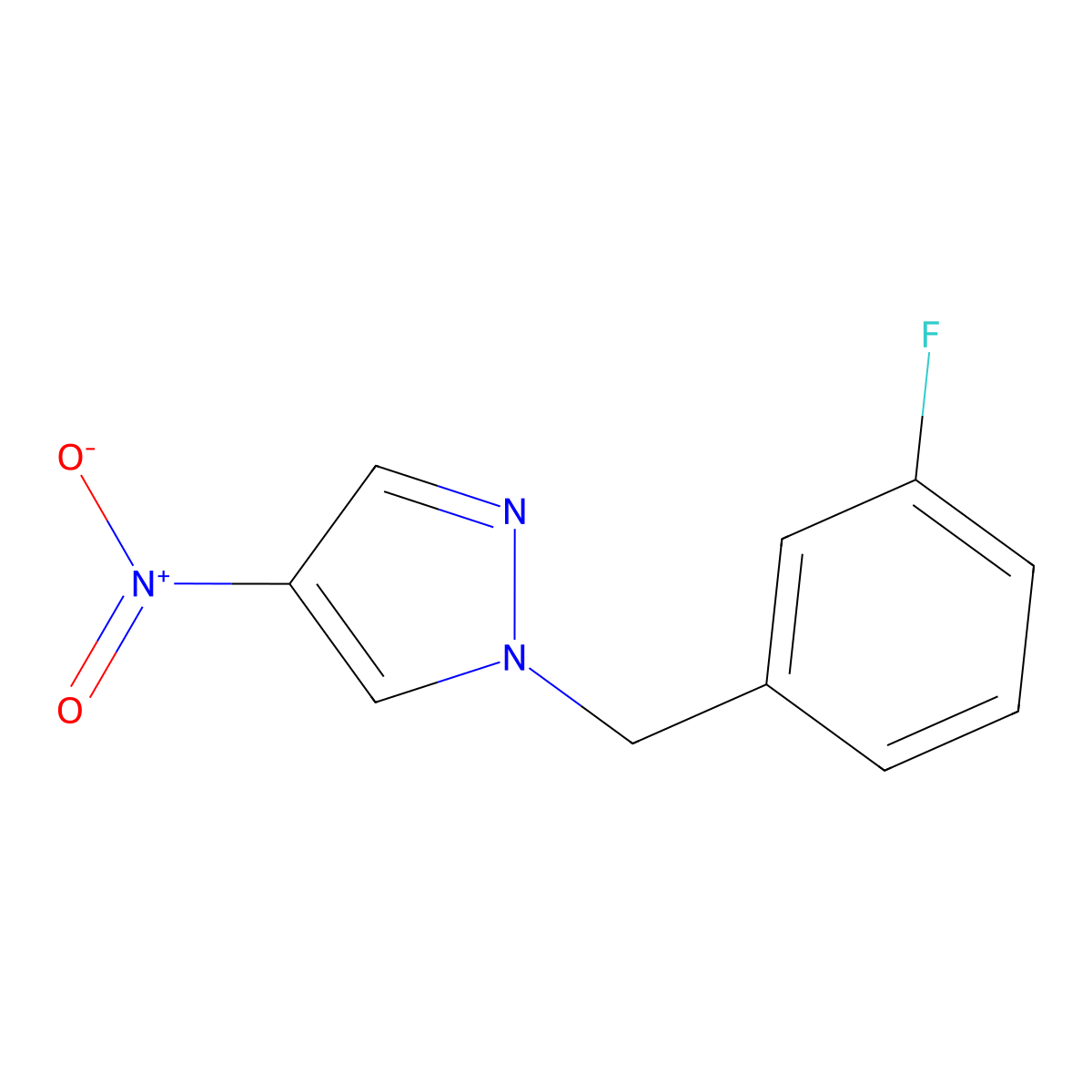 1-[(3-Fluorophenyl)methyl]-4-nitro-1H-pyrazole molecular structure, CAS 1007477-02-2