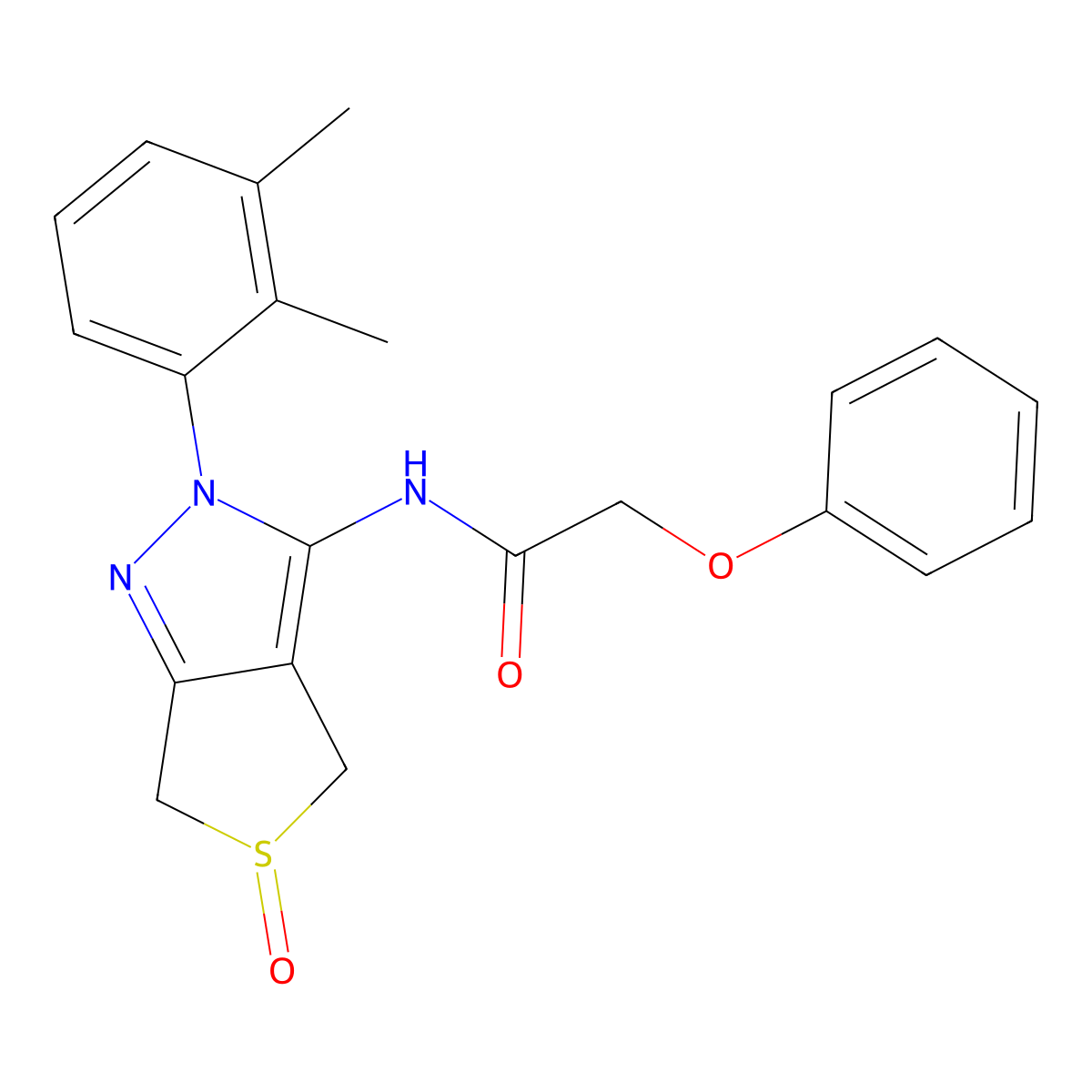 N-(2-(2,3-dimethylphenyl)-5-oxido-4,6-dihydro-2H-thieno[3,4-c]pyrazol-3-yl)-2-phenoxyacetamide molecular structure, CAS 1007477-26-0