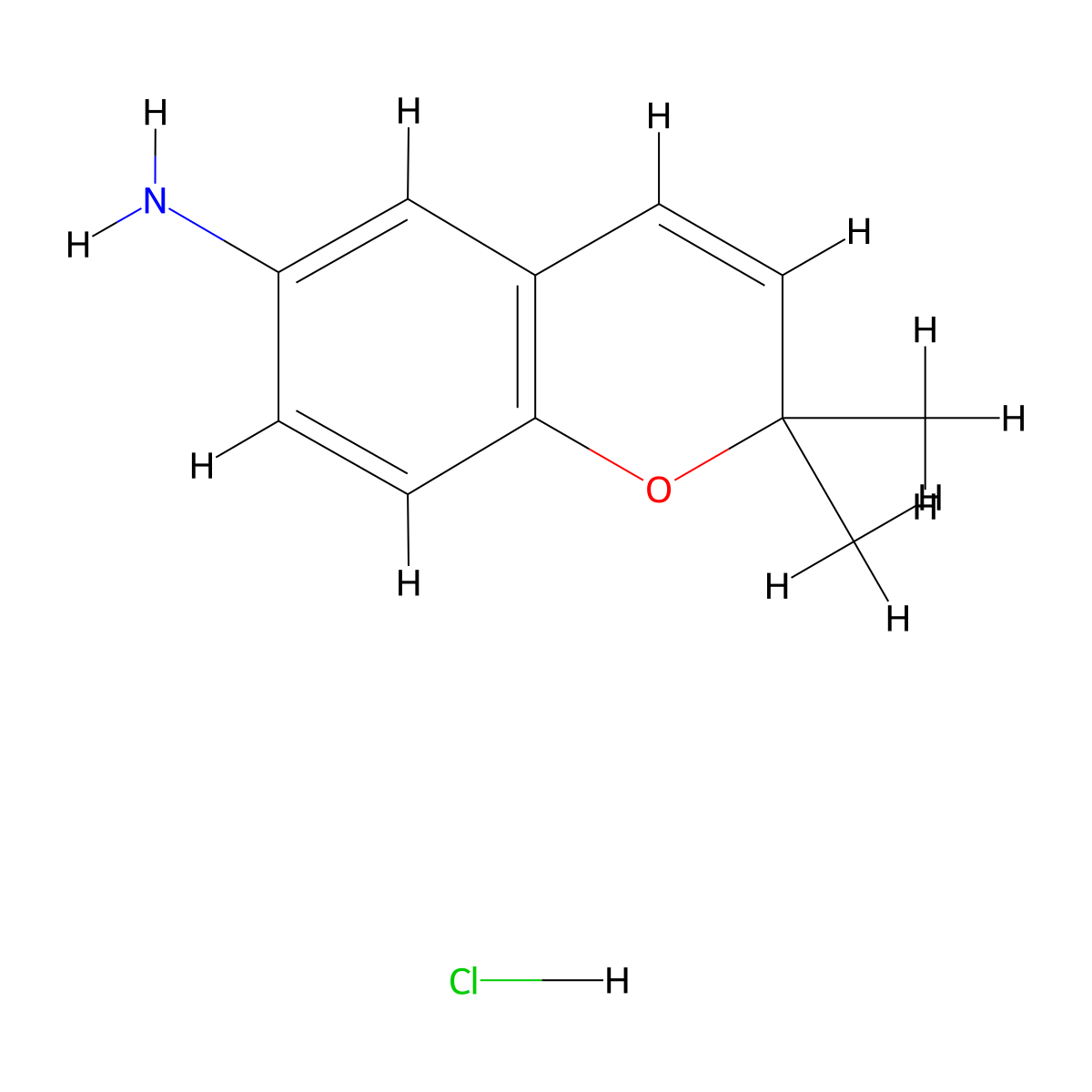 2,2-dimethyl-2H-chromen-6-amine hydrochloride molecular structure, CAS 100748-43-4