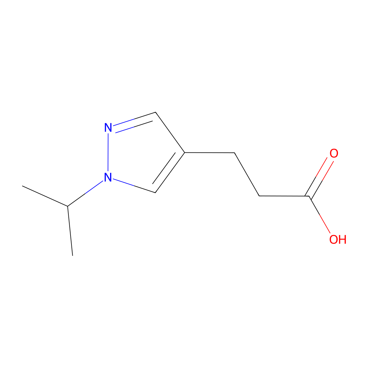 3-[1-(propan-2-yl)-1H-pyrazol-4-yl]propanoic acid molecular structure, CAS 1007485-76-8
