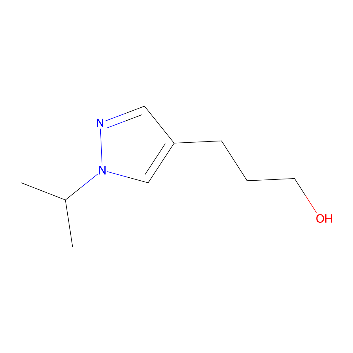 3-[1-(propan-2-yl)-1H-pyrazol-4-yl]propan-1-ol molecular structure, CAS 1007487-02-6