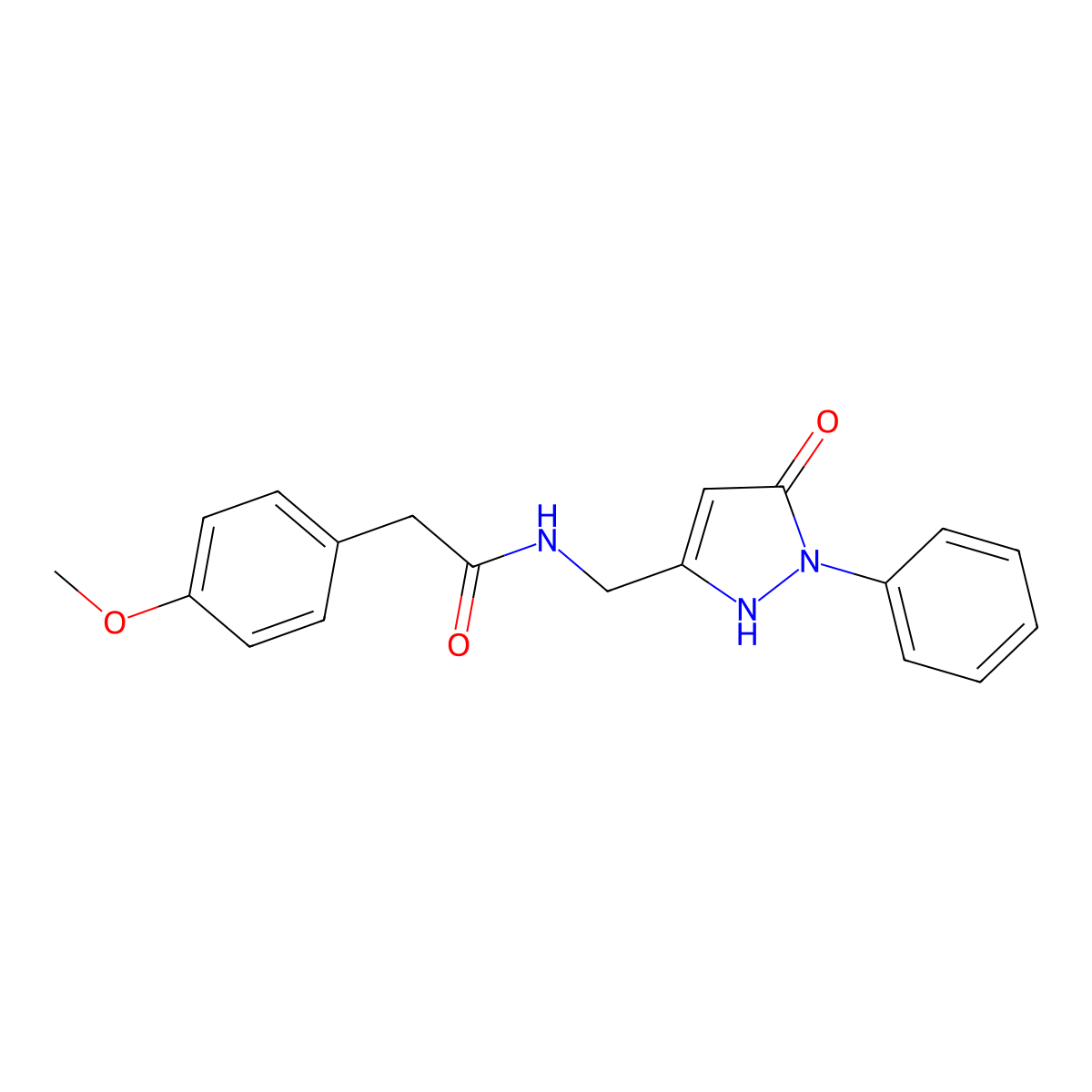N-[(5-hydroxy-1-phenyl-1H-pyrazol-3-yl)methyl]-2-(4-methoxyphenyl)acetamide molecular structure, CAS 1007489-21-5
