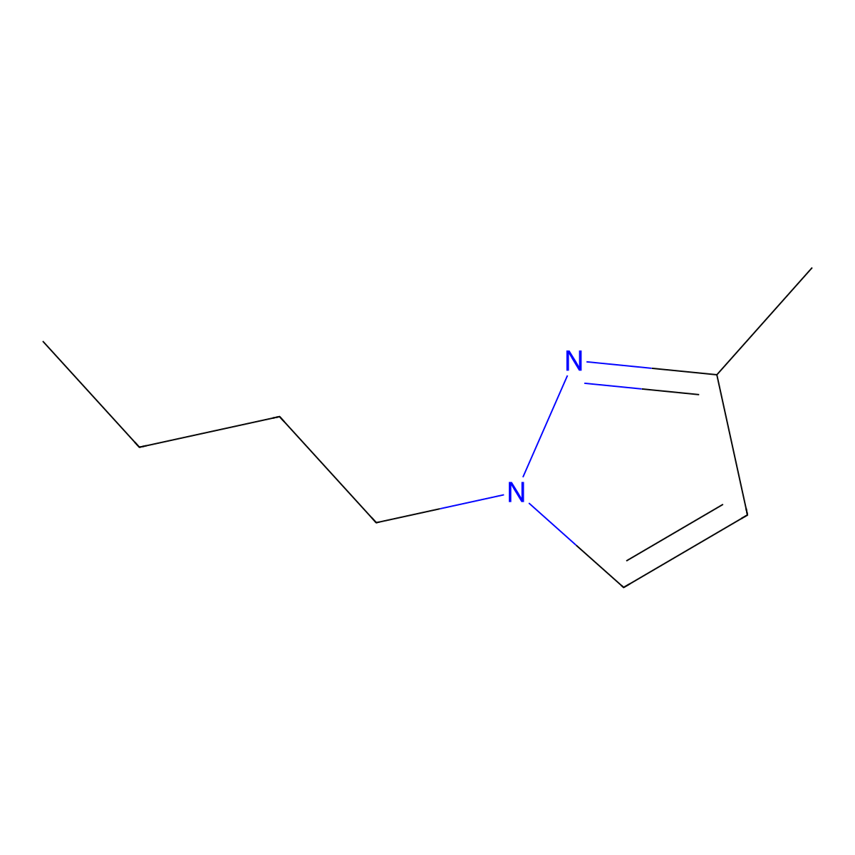 1-butyl-3-methyl-1H-pyrazole molecular structure, CAS 1007489-39-5