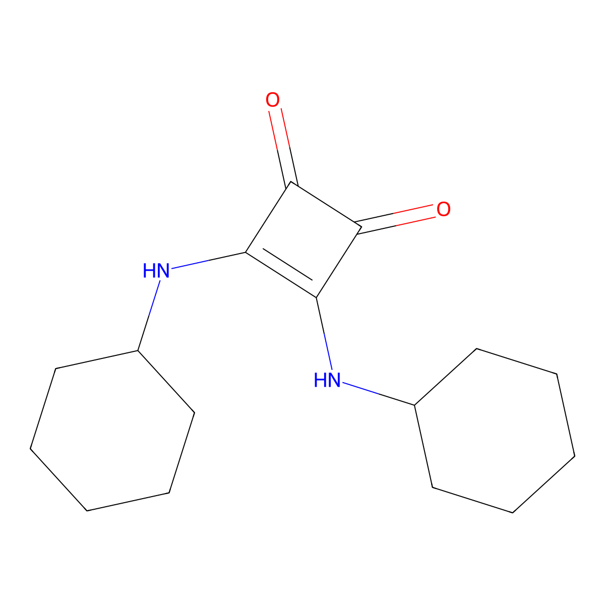 3,4-Bis(cyclohexylamino)cyclobut-3-ene-1,2-dione molecular structure, CAS 100749-12-0