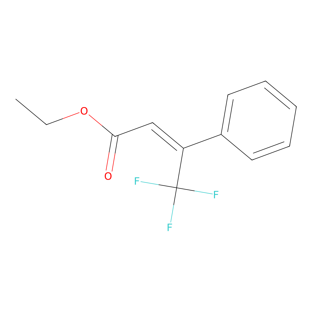 2-Butenoic acid, 4,4,4-trifluoro-3-phenyl-, ethyl ester molecular structure, CAS 10075-06-6