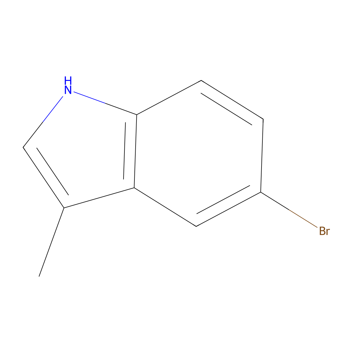 5-Bromo-3-methyl-1H-indole molecular structure, CAS 10075-48-6